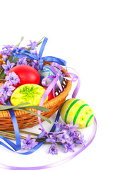 Easter eggs with flowers