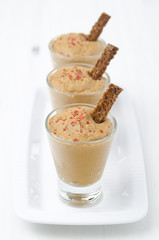 chicken liver pate in portion glasses