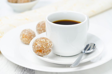 Homemade round candy made of almonds, ginger and dates