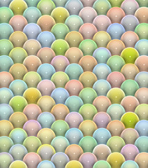 3d glossy reflective balls pattern in multiple rainbow color