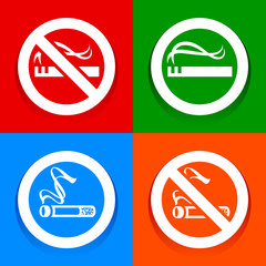 Stickers multicolored. No smoking area labels