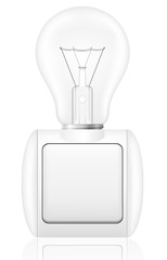 concept of light bulb with a switch vector illustration