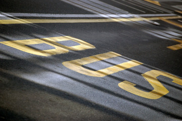 Street lines at bus station