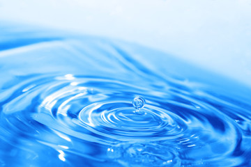 Naklejka na ściany i meble Splash of water on blue surface