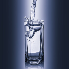 Glass of pure spring water