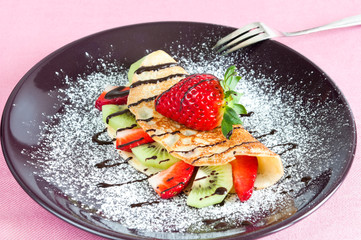 Pancake with fruits