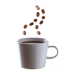 delicious hot coffee bean steam