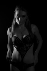 Black and white sensual beautiful girl