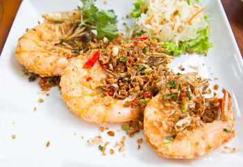 spicy shrimps fried  and vegetable