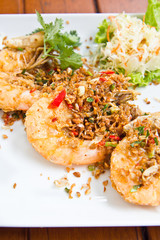 spicy shrimps fried  and vegetable
