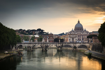 Panoramic view of St. Peter's Basilica and the Vatican City (wit
