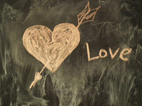 Heart on the classboard