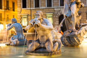 Northward view of the Piazza Navona with the fontana del Moro