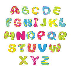 Vector bright children's alphabet