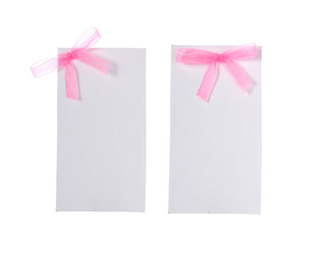 card note with ribbon