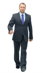 young businessman is walking