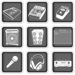 Music equipment icons