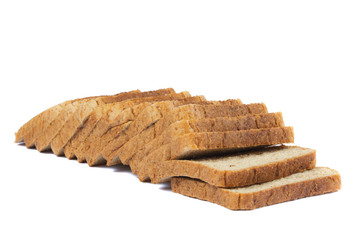 whole grain bread isolated on white background