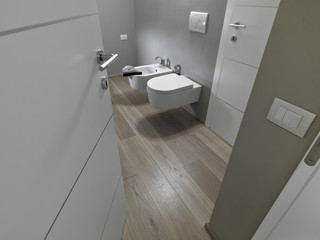 sanitari sospesi nel bagno moderno