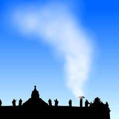 Fototapeta na wymiar Petersdom z białego dymu II