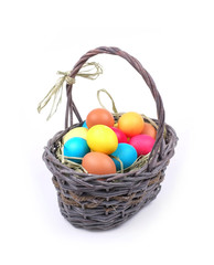 Easter eggs in a basket