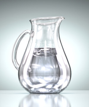 render fotorealistico caraffa acqua