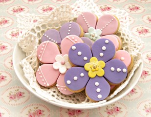 Galletas con forma de flores