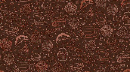 coffee cupcake pattern - 49446688