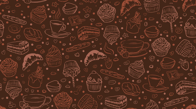 Coffee Cupcake Pattern