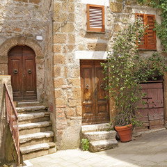 italian yard in tuscan village