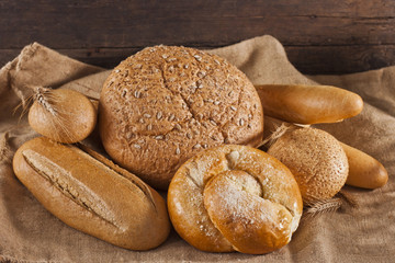 Fototapeta na wymiar Variety of baked bread