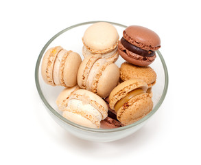 macaroons in a glass bowl