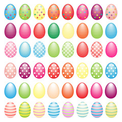 Big collection of Easter eggs as Easter elements