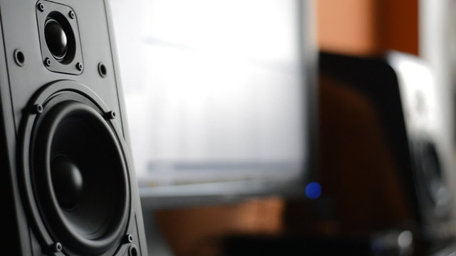 Thumping bass of audio speaker