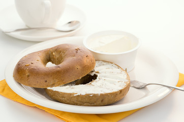 Bagel with cream cheese