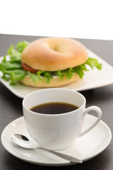 Coffee and Bagel Sandwich