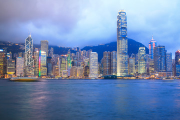 Obraz premium Victoria Harbour at night ,Hong Kong China