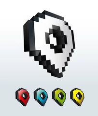 Rideaux velours Pixels Ensemble de boutons d& 39 icône de pointeur de carte de curseur illustration vectorielle