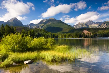 Fototapeten Strbske Pleso, lake in Slovakia in High Tatras © dziewul