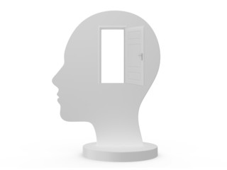 Human Head and Opened Door
