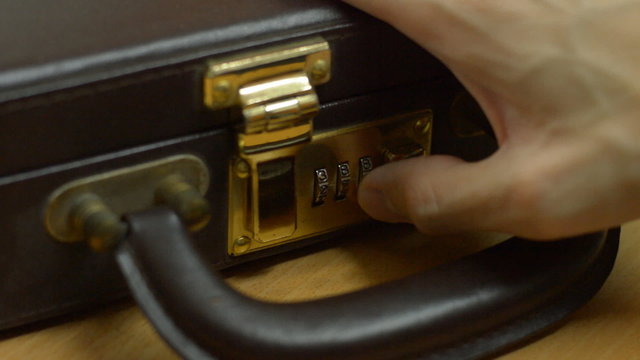 Opening briefcase