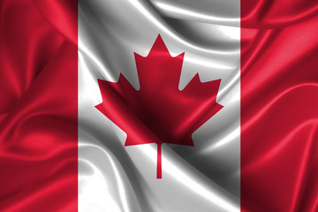 Fototapeta na wymiar Wavy Flag of Canada