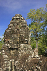 Stone faces of Bayon temple, Angkor area, Cambodia