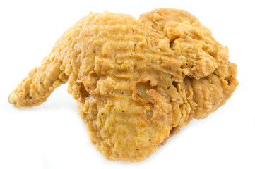 Fried Chicken Wings on white background