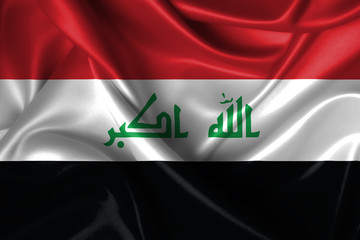 Naklejka premium Wavy Flag of Iraq