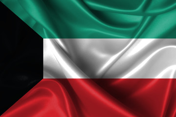 Wavy Flag of Kuwait