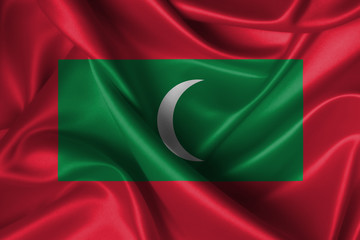 Wavy Flag of Maldives