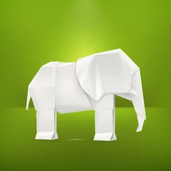 Crédence de cuisine en verre imprimé Animaux géométriques Éléphant en origami