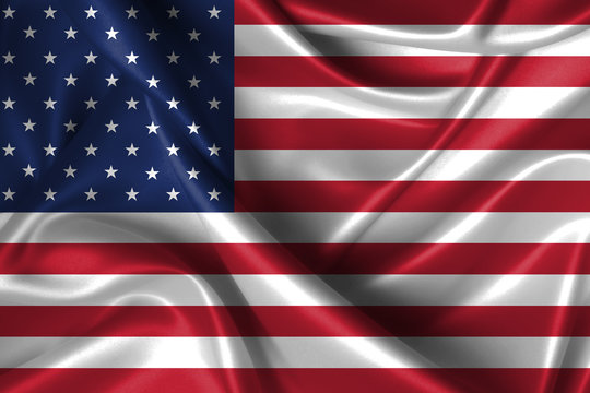 Wavy Flag of United States of America