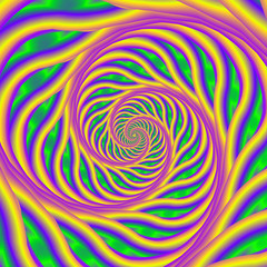 Green Pink and Yellow Spiral